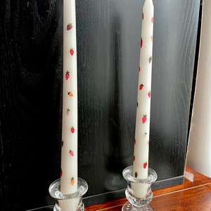 Strawberry Kissed Taper Candles Set of Two image 4