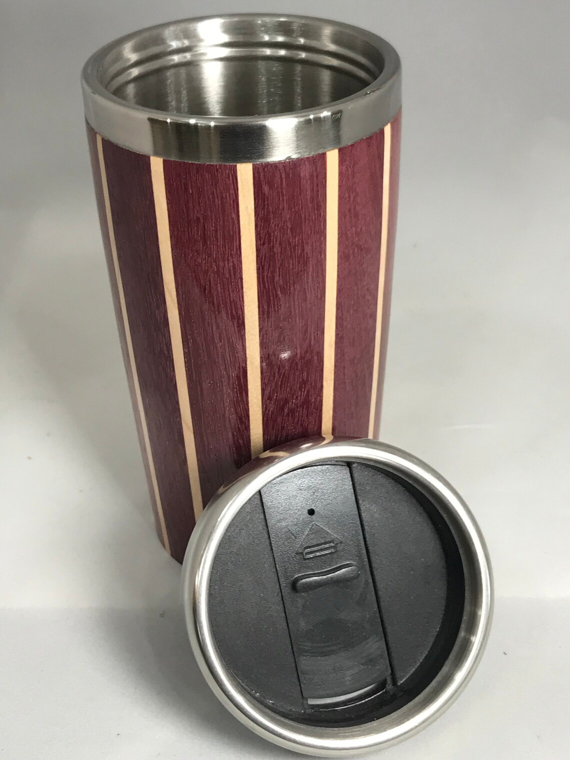 travel coffee mug wooden lid