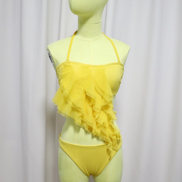 Yellow One Piece Swimsuit Etsy