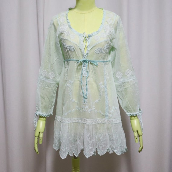 Auth IBIZA Mint Green Tunic Handmade Embroidered Cotton Summer Dress, Size M, Beach Cover-up - Etsy Auth IBIZA Mint Green Tunic Handmade Embroidered Cotton Summer Dress, Size M, Beach Cover-up - Etsy