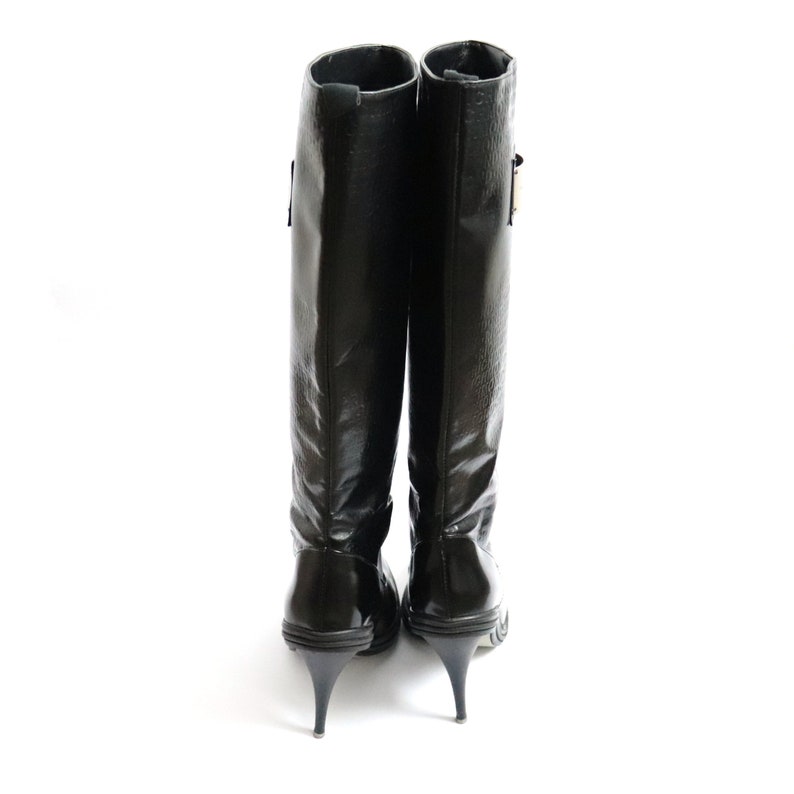 RICHMOND Black High Heeled Patent Leather Boots Size 38 - Etsy