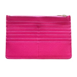 Portefeuille en cuir rose DOLCE & GABBANA | Porte-cartes de crédit avec logo DG doré emblématique, fabriqué en Italie - Étui de luxe pour cartes