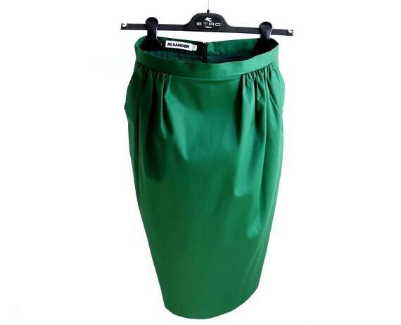 JIL SANDER Skirt | Green Knee-Length Tulip Skirt |
