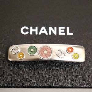 本物のヴィンテージ シャネル ヘアクリップ | シルバー ココ