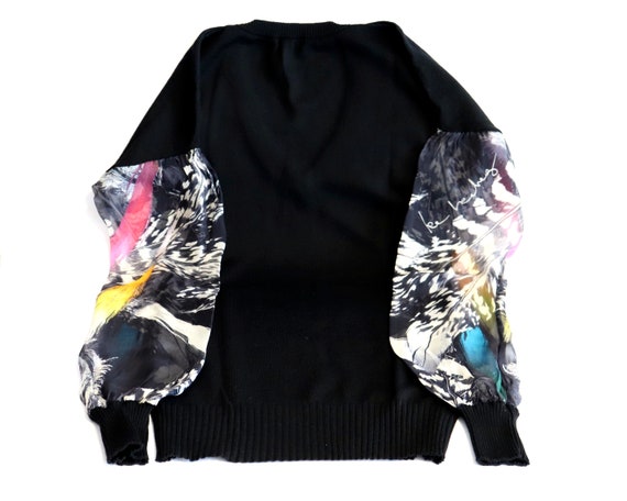 ICEBERG Sweater | Black Wool Sweater with Long Si… - image 4