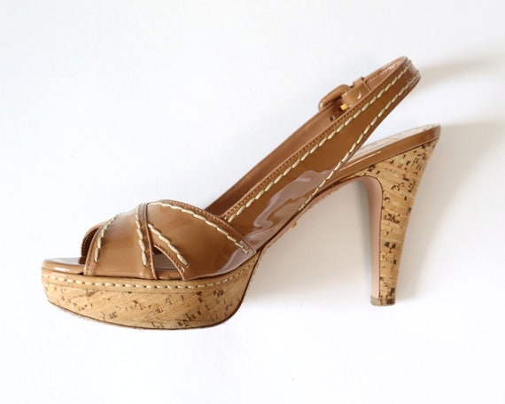 PRADA Cork Sandals |Authentic Vintage Prada High … - image 6