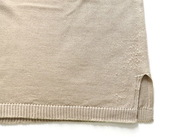 PRADA シルクニットトップス | ベージュ ルーズフィット ノースリーブ