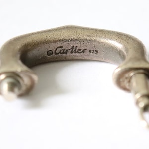 Porte-clés en argent CARTIER Authentique porte-clés en argent sterling avec logo Cartier C, vintage rare, signé Cartier fabriqué en France image 3