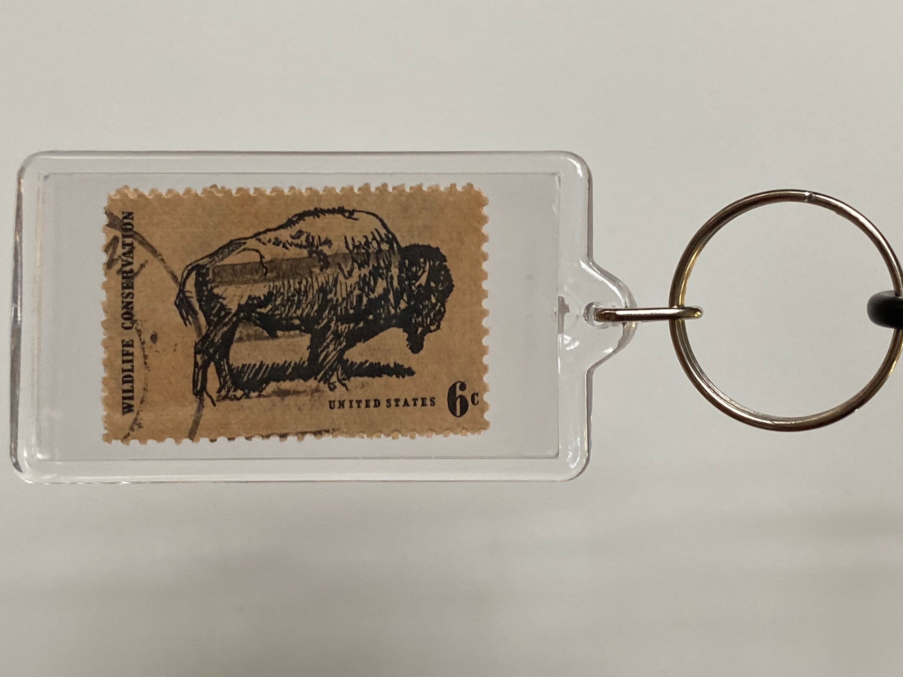 Misc DoubleSided Postage Stamp Keychain Etsy