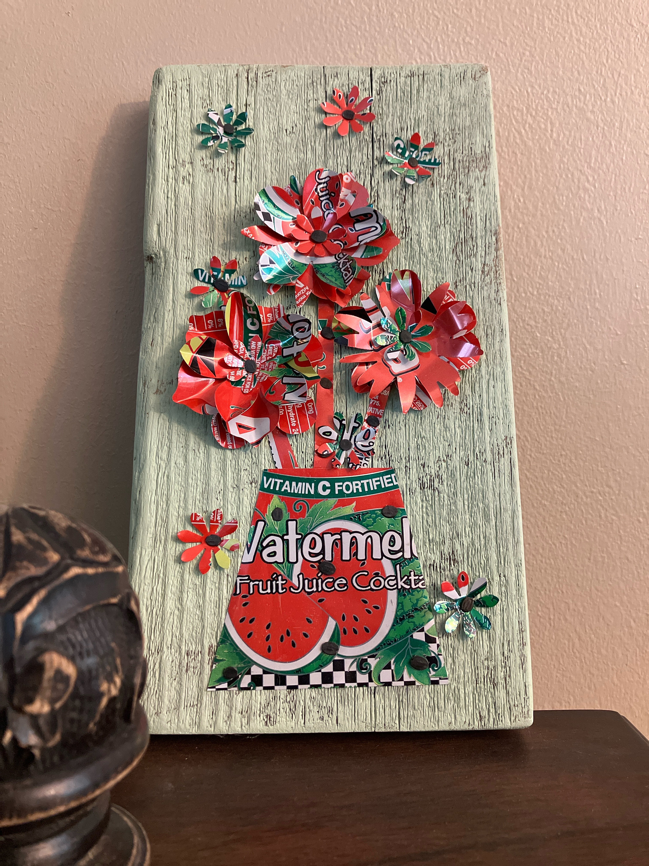 Arizona Tea Can Flower Pot: Upcycled and Handmade Aluminum Art - Etsy
