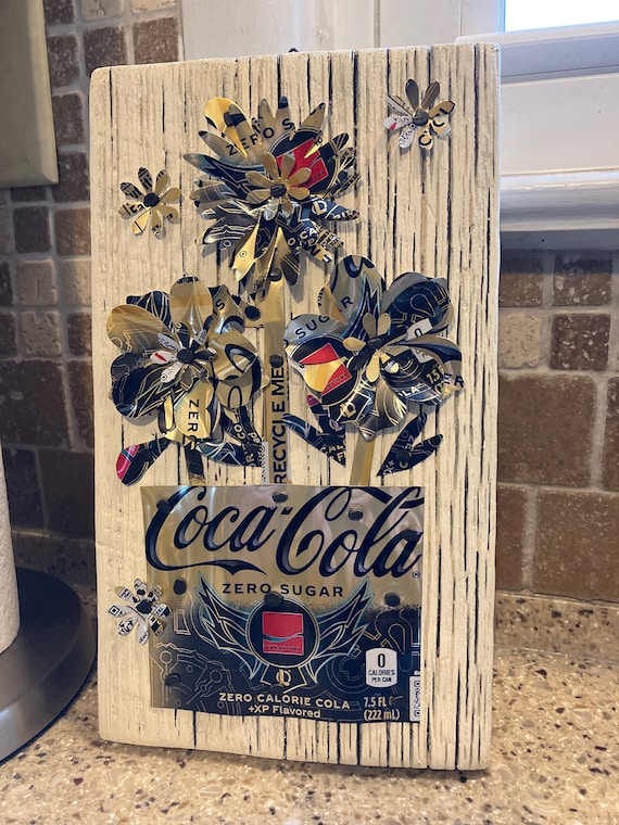 Coca-cola Zero Soda Can Flower Art: Recycled Metal Wall Decor - Etsy