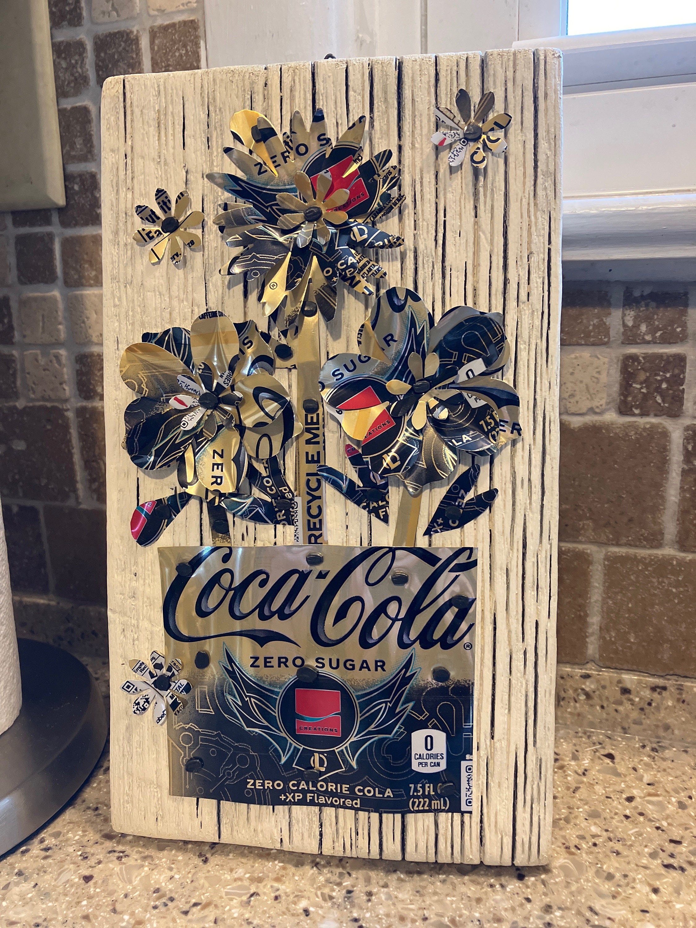 Coca-cola Zero Soda Can Flower Art: Recycled Metal Wall Decor - Etsy