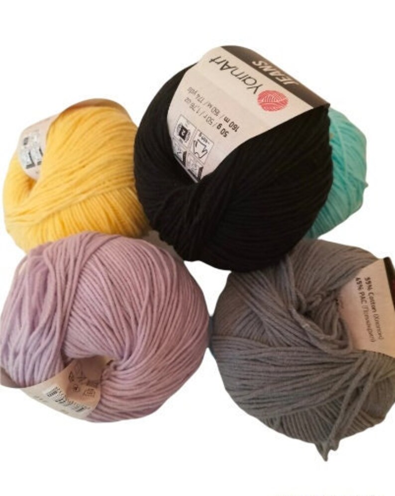 Yarnart Jeans 50gr 160m Sport Weight Cotton Blend, Yarn for Crochet