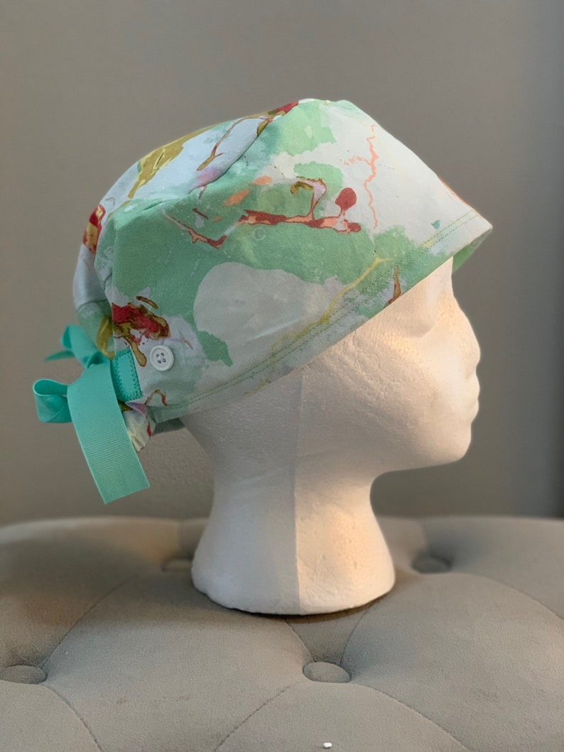 Scrub Cap Surgical Cap Women Men Caps Medical Button Female Male Scrub Cap Head Cap Doctors Veterinarian Dentist Nurse hat Mint green