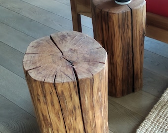 Tavolino tronco d'albero comodino tavolino larice naturale -  Italia