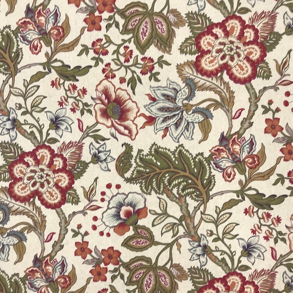 Richloom Chalet Floral Print Fabric Paprika Color - 45" Wide