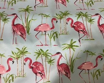 Water Repellent Outdoor Fabric By The Yard - Berkshire Flamingo