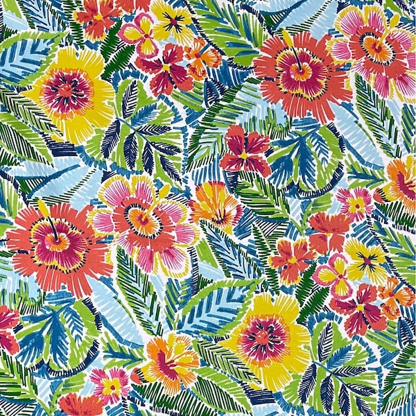 Richloom Solarium Outdoor Fabric By The Yard - Water Repellent - Tropical Hawaiian Floral print outdoor fabric