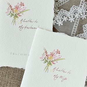 Libros de votos de papel hechos a mano, folleto de votos personalizado, diario de votos con ramo rosa, boda floral, regalo de boda, diseño plano