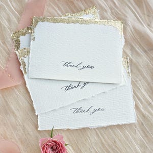 Mini-bedankkaart voor bruiloft, handgemaakte bedankkaartjes met bladgoud en versierde rand, bedankkaartjes voor bruidsmeisjesdozen, gastgeschenken