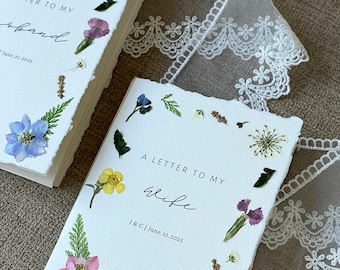 Wedding Day Letter Keepsake with Pressed Flowers