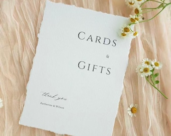 Cards and Gifts Sign - Deckle Edge Paper for Wedding Reception
