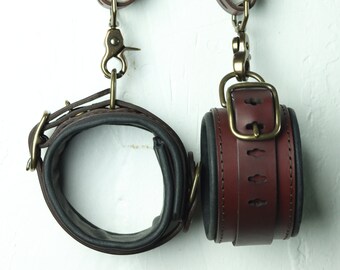 Luxury Leather Cuff Set w Attachment Belt // deerskin-lined // brass hardware // personalized engraving