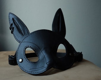 Black Leather Bunny Mask - A Limited Edition Encounter with Luxury