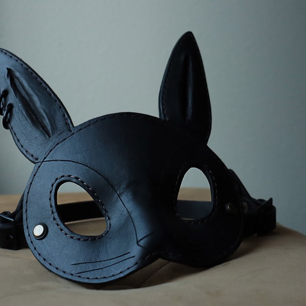 Black Leather Bunny Mask - A Limited Edition Encounter with Luxury