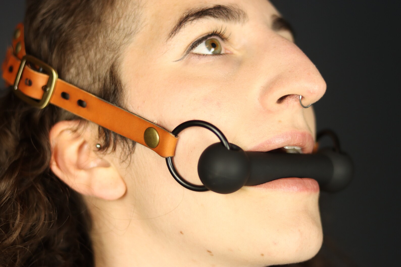 Cognac Bit Gag Premium Leather Straps Etsy