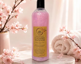 Japanese Cherry Blossom Body Wash, Moisturizing Floral Scent, Vitamin E Cleanser