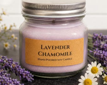 Lavender Chamomile Soy Candle: Relaxing Spa Aromatherapy