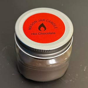 Hot Chocolate Candle – 8oz Mason Jar Soy Wax Winter Candle, Cocoa & Marshmallow Scent