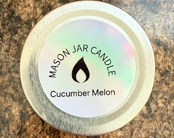 Vela de pepino y melón en tarro de cristal: Vela de cera de soja fresca
