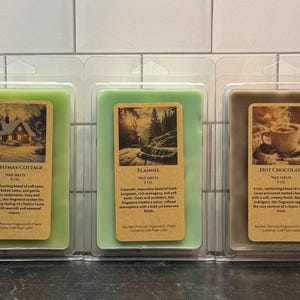 Holiday Wax Melts Soy Candy Cane Flannel Hot Chocolate Peppermint Mocha Scents