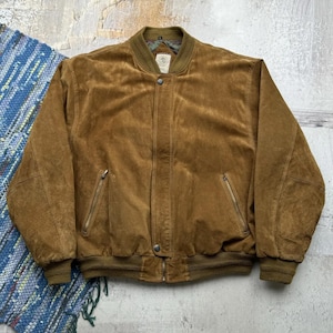 Vintage 90&#39;s Suede Leather Bomber Jacket