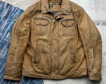 Vintage Faded Leather Jacket