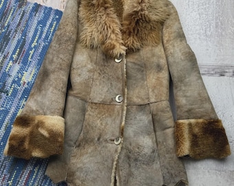 Vintage Real Sheepskin Faded Jacket