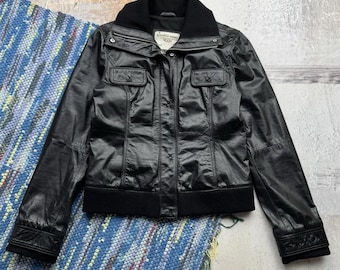 Vintage Cropped Leather Jacket
