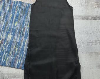 Vintage Black Sheer Maxi Dress Mesh Sleeveless Y2K Gothic Minimalist Dress