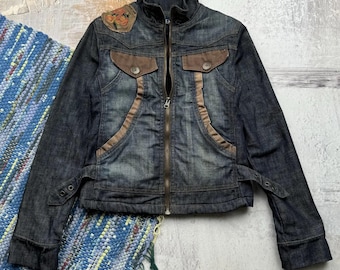 Vintage Faded Cropped Denim Jacket