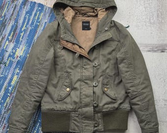 Vintage Cropped Hooded Jacket
