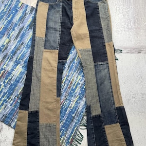 Vintage Flared Patchwork Jeans