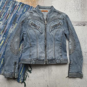 Vintage Denim Biker Jacket