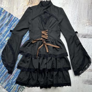 Vintage Goth Dress With Long Sleeve