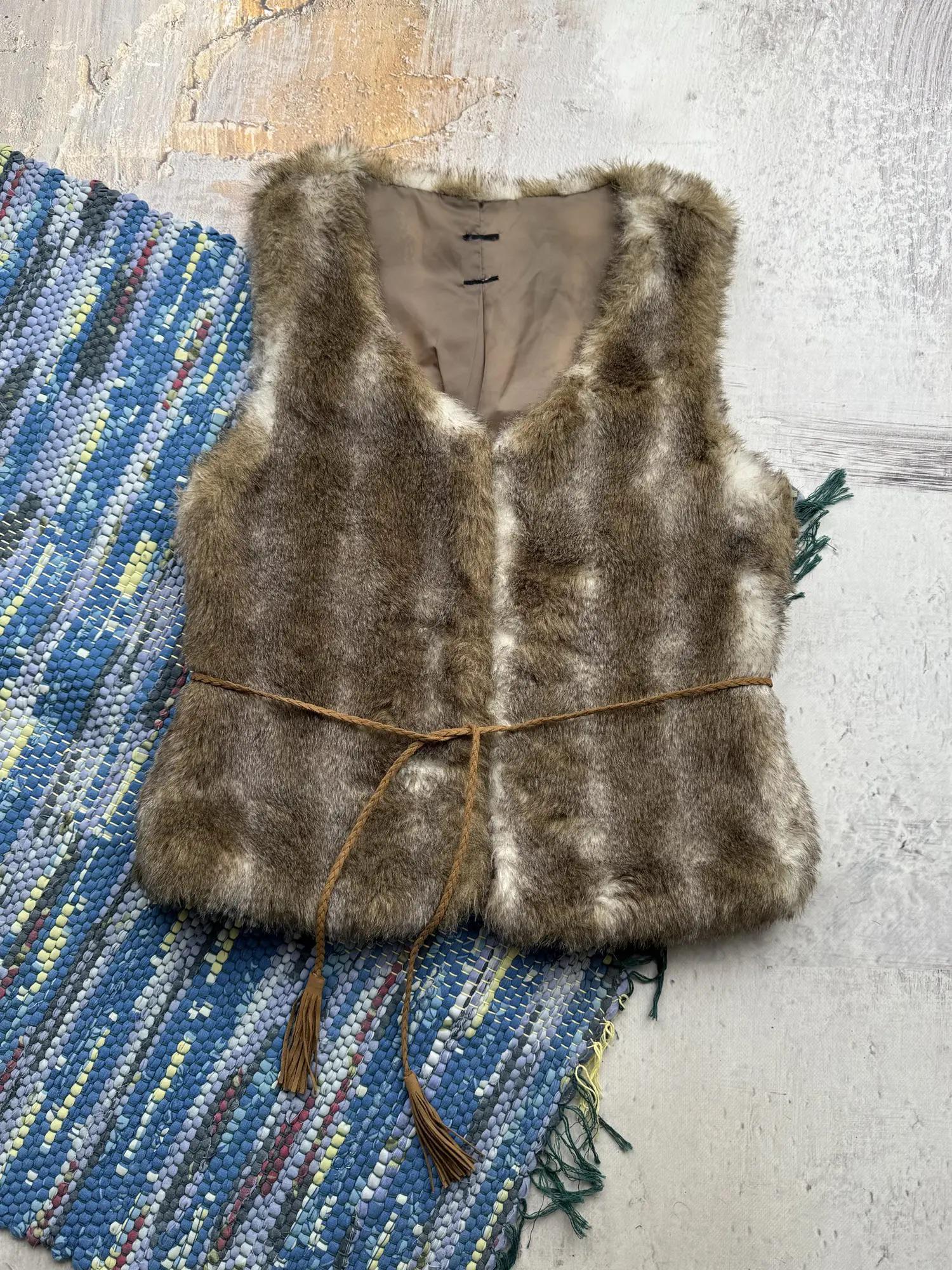 vintage ファーベスト ヴィンテージフェイクファーベスト - Etsy 日本