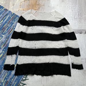Vintage Mesh Striped Sweater