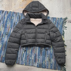 Vintage Cropped Hooded Jacket