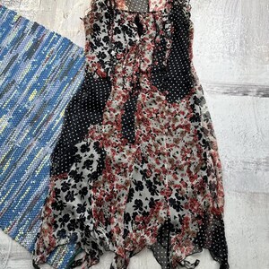 Vintage Seide Asymmetrie Kleid