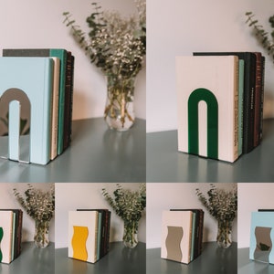 Acrylic Bookends | Mid Century Modern Bookends | Transparent Acrylic | Mirrored Acrylic Bookends | MCM Style Bookends | Set of 2